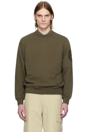 Stone Island Khaki Cotton Fleece Sweatshirt