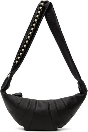 LEMAIRE Brown Pearls Medium Croissant Bag