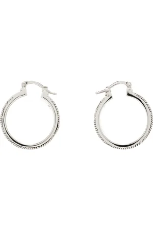 Jil Sander Silver Textured 3 Hoop Earrings