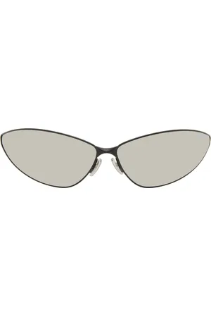 Balenciaga Black Razor Cat Eye Metal Sunglasses