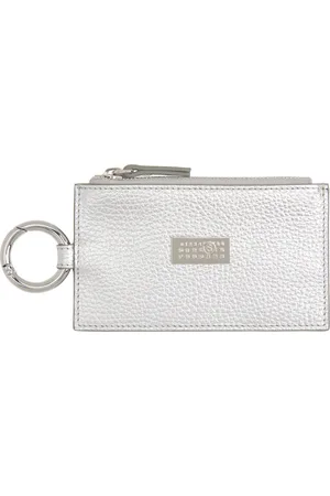 Maison Margiela Silver Laminated Grainy Leather Card Holder