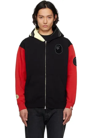 BAPE Black & Red China Shark Full Zip Hoodie