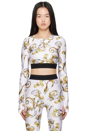 VERSACE White Outline Barocco T-shirt
