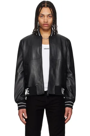 VERSACE Black Lambskin Leather Jacket