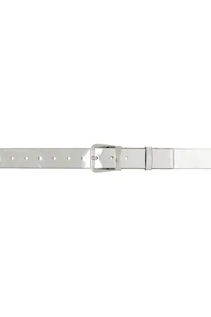 Maison Margiela Silver Patent Faux-Leather Belt