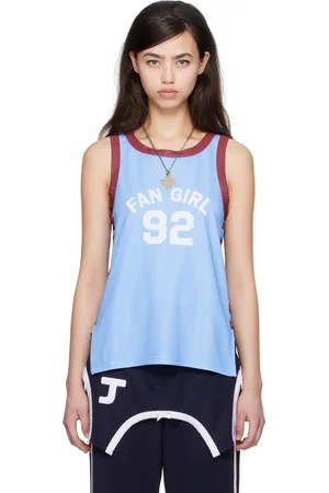 Petra Collins SSENSE Exclusive Blue JennyFax Edition Striped Tank Top