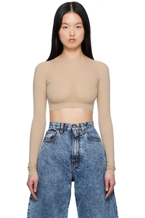 Alaïa Beige Second-Skin Knit Top