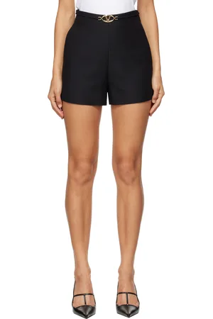 VALENTINO Black Crepe Couture Shorts