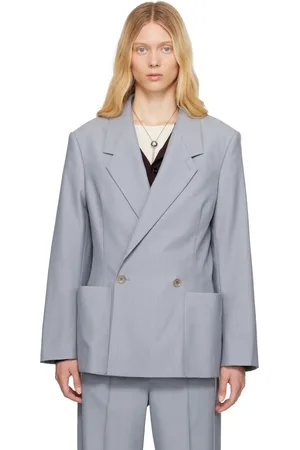 LEMAIRE Blue Double Breasted Tailored Blazer