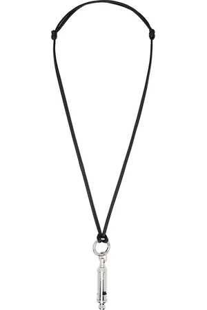 LEMAIRE Black & Silver ACME Edition Whistle Leather Necklace