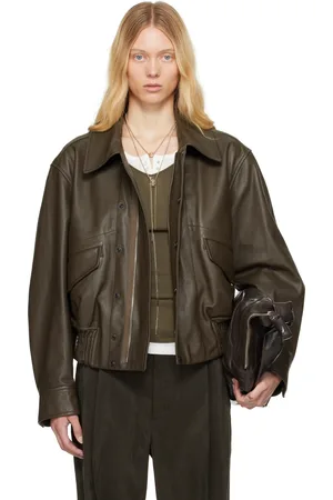 LEMAIRE Brown Soft Nappa Leather Jacket