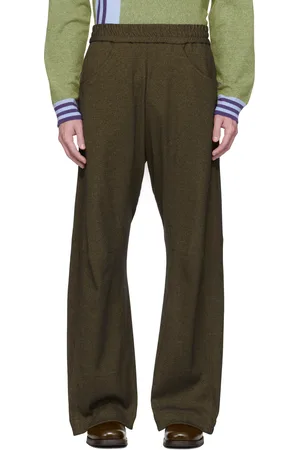 Omar Afridi Khaki Knee Darted Flare Sweatpants