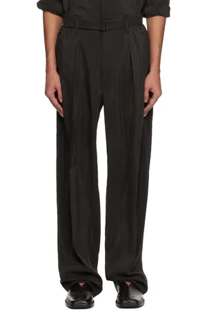 LEMAIRE Brown Belted Relaxed Trousers