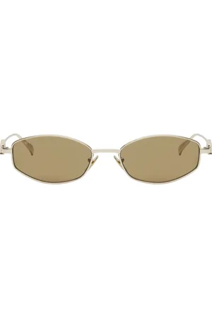 Gucci Gold Oval Frame Sunglasses