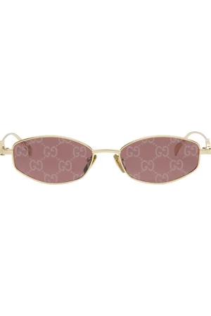 Gucci Gold Oval Frame Sunglasses