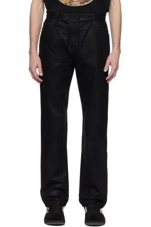Balmain Black Regular-Fit Coated Jeans