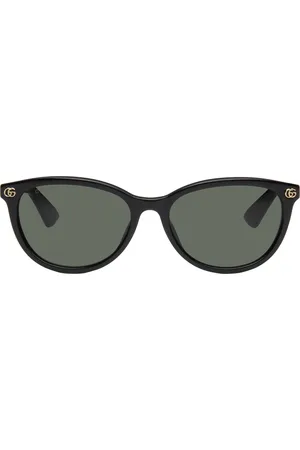Gucci Black Light Acetate GG Oval Sunglasses