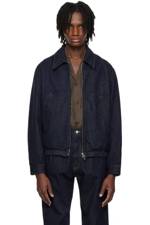YOKE Navy Front Zip Denim Jacket