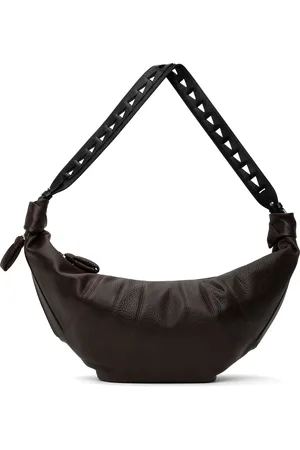 LEMAIRE Brown Woven Chevron Large Croissant Bag