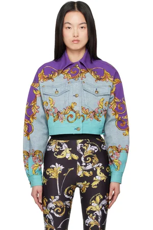 VERSACE Multicolor Outline Barocco Denim Jacket