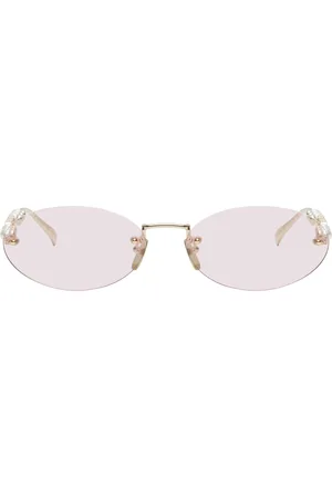 Gucci Gold Oval Frame Sunglasses