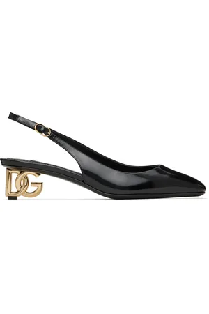 Dolce & Gabbana Black Patent Leather Slingback Heels