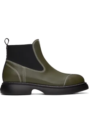 Ganni Khaki Everyday Chelsea Boots