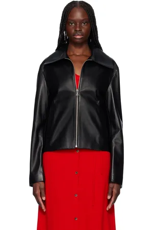 Nour Hammour Black Manen Minimalist Leather Jacket