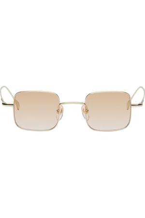 Gucci Gold Light Banana Squared Metal Sunglasses
