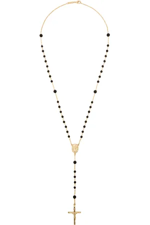 Dolce & Gabbana Gold & Black Rosary Necklace