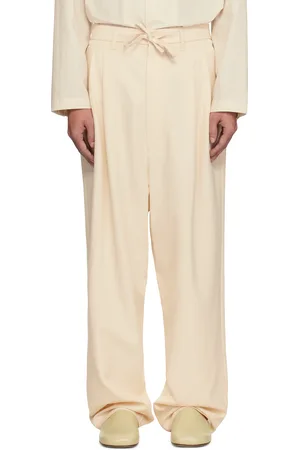 LEMAIRE Off-White Drawstring Pleated Trousers