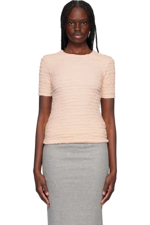 Jil Sander Pink Short Sleeve Embroidered T-shirt