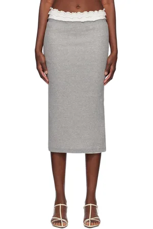 Jil Sander Gray 3 Layers Midi Skirt Set