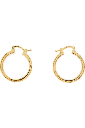 Jil Sander Gold Textured 3 Hoop Earrings
