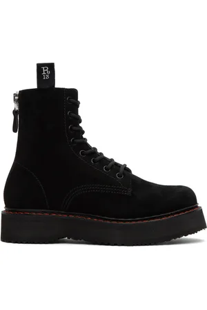 R13 Black Single Stack Boots