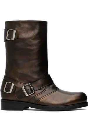 Stefan Cooke SSENSE Exclusive Brown Biker Boots