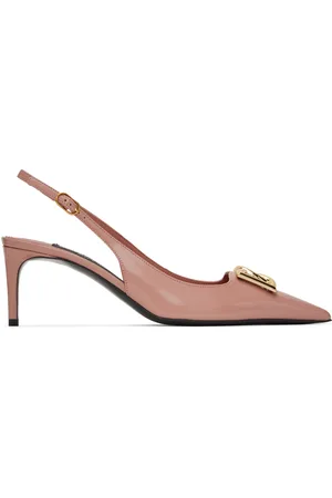 Dolce & Gabbana Pink Polished Calfskin Slingback Heels