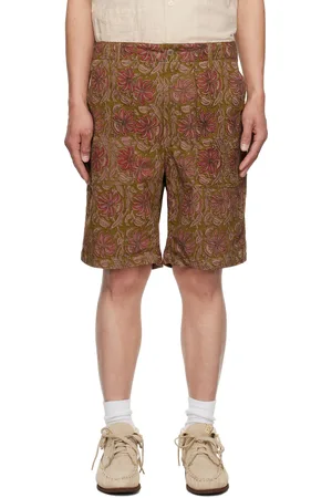 ENGINEERED GARMENTS Khaki & Burgundy Corduroy Fatigue Shorts
