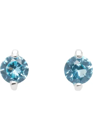 Hatton Labs Silver & Blue Round S Earrings