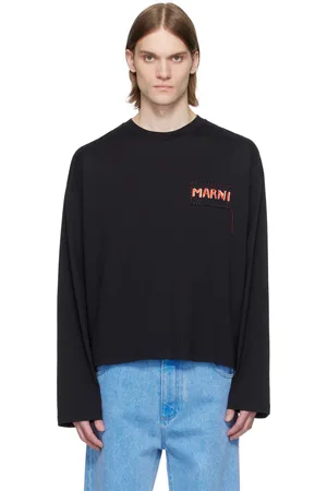 Marni Black Logo Patch Long Sleeve T-shirt
