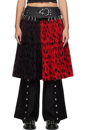 Chopova Lowena Purple & Red Laser Knee Midi Skirt