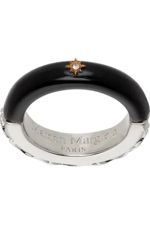 Maison Margiela Silver & Black Enamel Ring