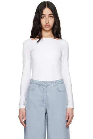 REMAIN Birger Christensen White Long Sleeve Jersey Top