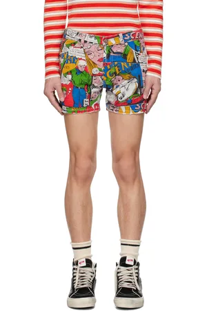 ERL Multicolor Printed Denim Shorts