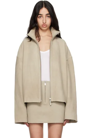 REMAIN Birger Christensen Beige Bonded Leather Jacket