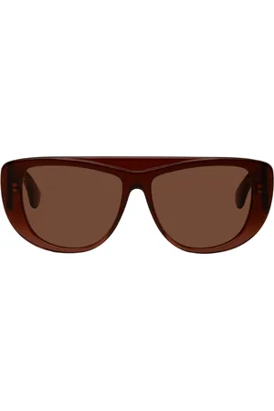 Alaïa Brown Oversized Mask Sunglasses