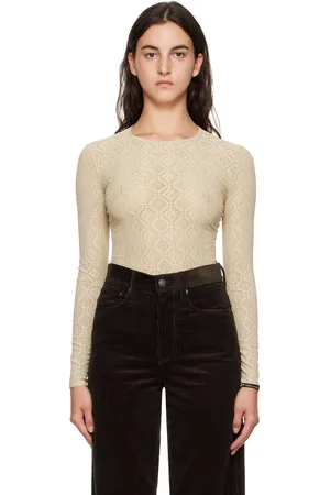 Marine Serre Beige Moon Diamant Long Sleeve T-Shirt