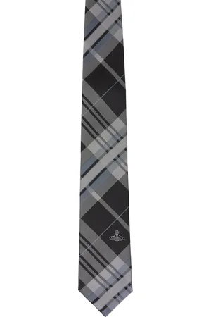 Vivienne Westwood Black & Gray Tartan 8.5 cm Tie