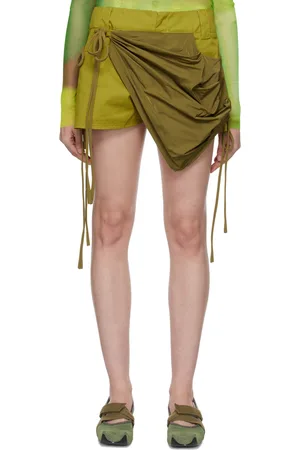 Paula Canovas Del Vas Green Wrap Shorts