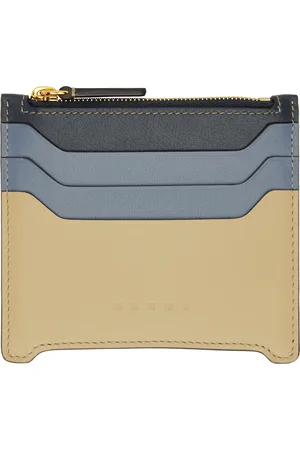 Marni Blue & Beige Leather Trunkaroo Card Holder